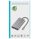 Onten 9591BD 8 in 1 USB-C / Type-C to PD USB-C / Type-C Charging + Gigabit Ethernet + Dual USB 3.0 + HDMI + VGA + SD Card Slot + 3.5mm AUX HUB, 9591BD Black, 9591BD Grey, 9591BD Silver